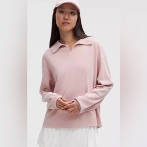NWOT LULULEMON Softstreme Pique Oversized Long-Sleeve Polo Shirt, Size Medium